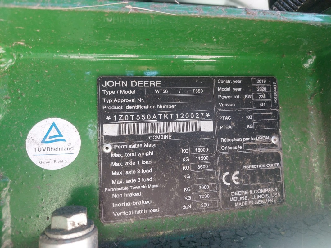 John Deere T550 - Kombain: pilt 5 John Deere T550 - Kombain: pilt 5