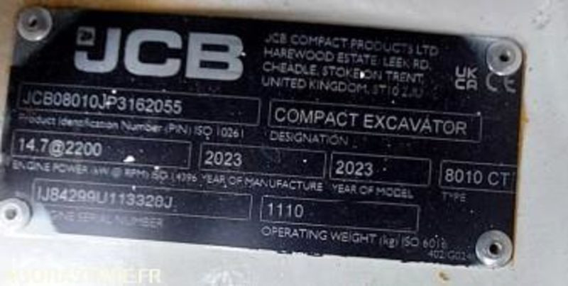 Mini Pelle 1T JCB 8010CTS + Remorque - 2023 / (NEUVE) 19 HEURES (EMF201) - Miniekskavaator: pilt 4 Mini Pelle 1T JCB 8010CTS + Remorque - 2023 / (NEUVE) 19 HEURES (EMF201) - Miniekskavaator: pilt 4