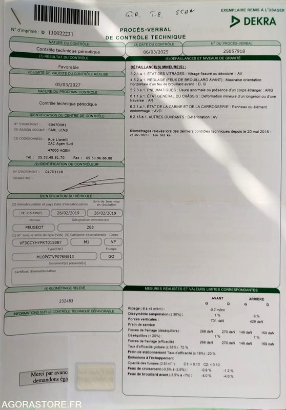 Auto PEUGEOT 208 - 2019 - 232606 KM: pilt 16