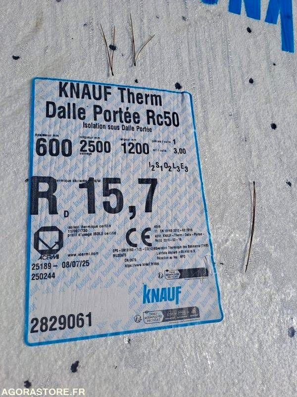 Panneaux isolants KNAUF Therm Dalle Portée Rc50 2500 x 1200 x 600 mm - Tööriist/ Seadmed: pilt 3 Panneaux isolants KNAUF Therm Dalle Portée Rc50 2500 x 1200 x 600 mm - Tööriist/ Seadmed: pilt 3