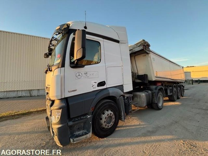 TRACTEUR 4X2 MERCEDES ACTROS 1845 2018 385 000 KM + BENNE ALUMINIUM SHMITZ 2016 - Sadulveok: pilt 1 TRACTEUR 4X2 MERCEDES ACTROS 1845 2018 385 000 KM + BENNE ALUMINIUM SHMITZ 2016 - Sadulveok: pilt 1