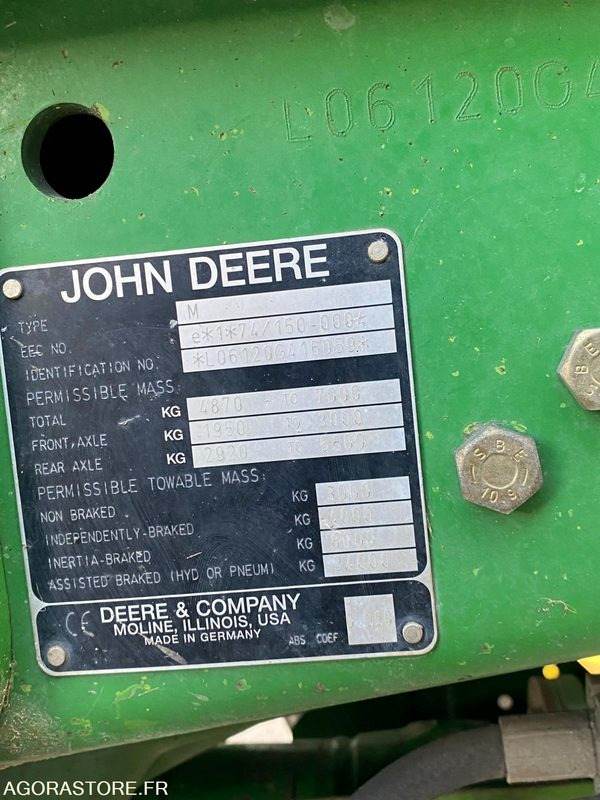 Tracteur John Deere 6120 avec fourche et godet griffe - Traktor: pilt 4 Tracteur John Deere 6120 avec fourche et godet griffe - Traktor: pilt 4