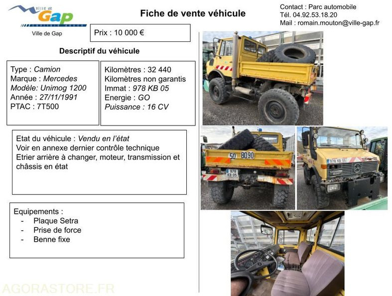 CAMION MERCEDES UNIMOG 1200 - Veoauto: pilt 1 CAMION MERCEDES UNIMOG 1200 - Veoauto: pilt 1