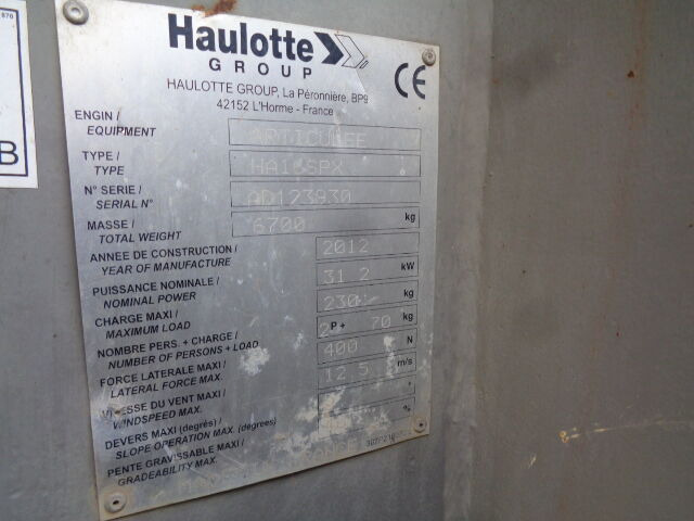 Liigendpoom Haulotte HA16SPX: pilt 18