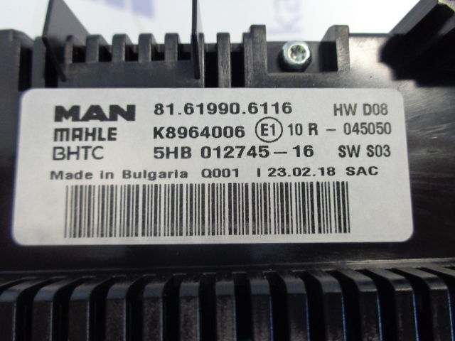 MAN NEW OE heater control unit - Armatuurlaud - Veoauto: pilt 4 MAN NEW OE heater control unit - Armatuurlaud - Veoauto: pilt 4