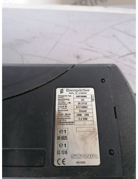 Scania auxiliary cab heater Eberspacher 2.2 KW - Soojendus/ Ventilatsioon - Veoauto: pilt 3 Scania auxiliary cab heater Eberspacher 2.2 KW - Soojendus/ Ventilatsioon - Veoauto: pilt 3