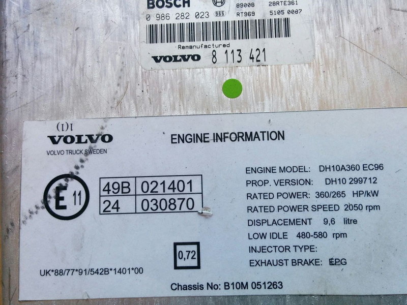 Volvo Bosh 0986282023 . /1209/ - Mootori juhtimisseade: pilt 1 Volvo Bosh 0986282023 . /1209/ - Mootori juhtimisseade: pilt 1