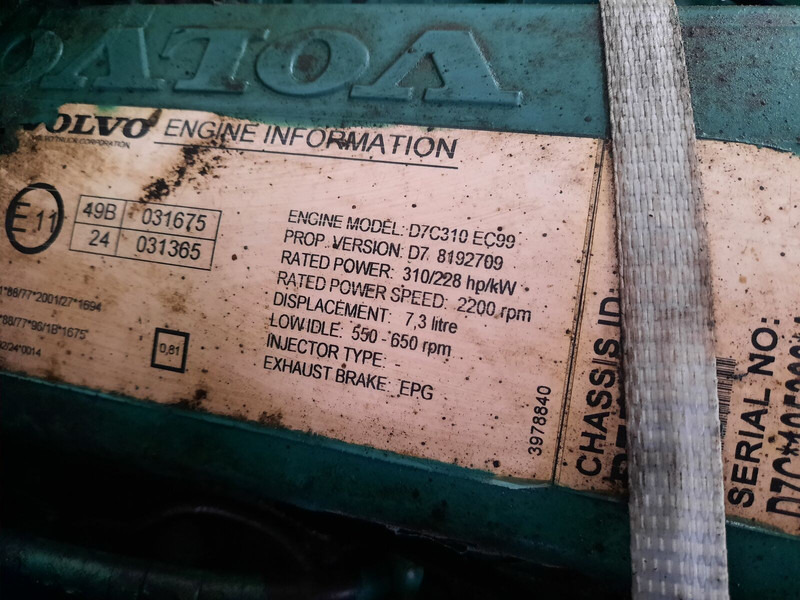 Volvo D7C-310 EC99 - Mootor: pilt 5 Volvo D7C-310 EC99 - Mootor: pilt 5