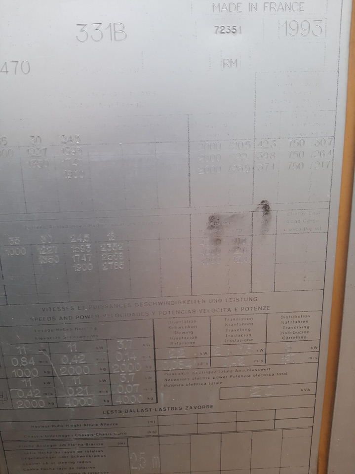 Potain GTMR 331B - Isepaigalduv kraana: pilt 1 Potain GTMR 331B - Isepaigalduv kraana: pilt 1