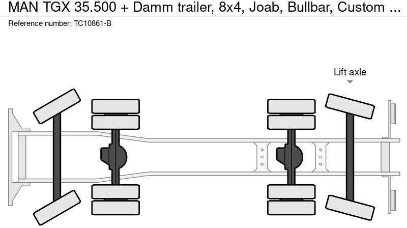 MAN TGX 35.500 + Damm trailer, 8x4, Joab, Bullbar, Custom interieur - Konkstõstukiga veoauto: pilt 4 MAN TGX 35.500 + Damm trailer, 8x4, Joab, Bullbar, Custom interieur - Konkstõstukiga veoauto: pilt 4