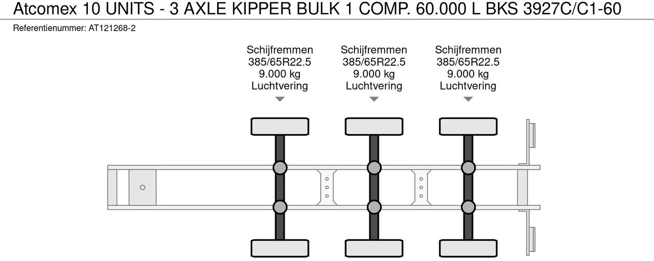 Atcomex 10 UNITS - 3 AXLE KIPPER BULK 1 COMP. 60 - Silo poolhaagis: pilt 5 Atcomex 10 UNITS - 3 AXLE KIPPER BULK 1 COMP. 60 - Silo poolhaagis: pilt 5