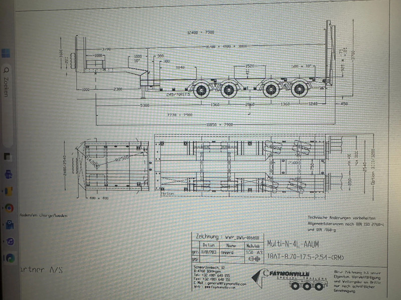 Faymonville F-S44-1AAA 4 AXLE, 2 STEERING AXLE, 7.9 METER EXTENADABLE DOUBLE RAMPS - Madal platvormpoolhaagis: pilt 4 Faymonville F-S44-1AAA 4 AXLE, 2 STEERING AXLE, 7.9 METER EXTENADABLE DOUBLE RAMPS - Madal platvormpoolhaagis: pilt 4