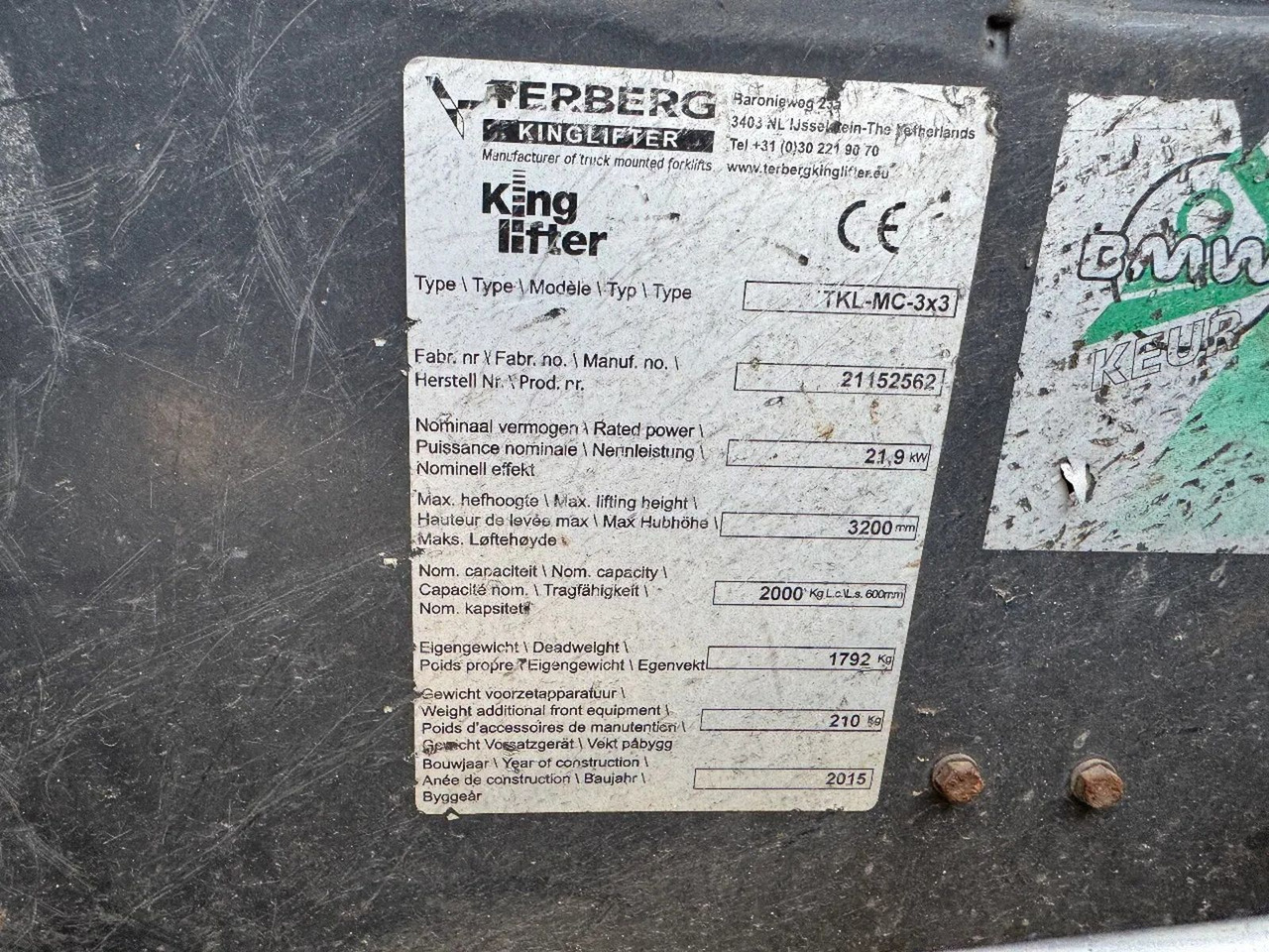 Veoautol põhinev kahveltõstuk Terberg TKL-MC-3X3 - 2000KG 3,2 LIFTING HEIGHT: pilt 8