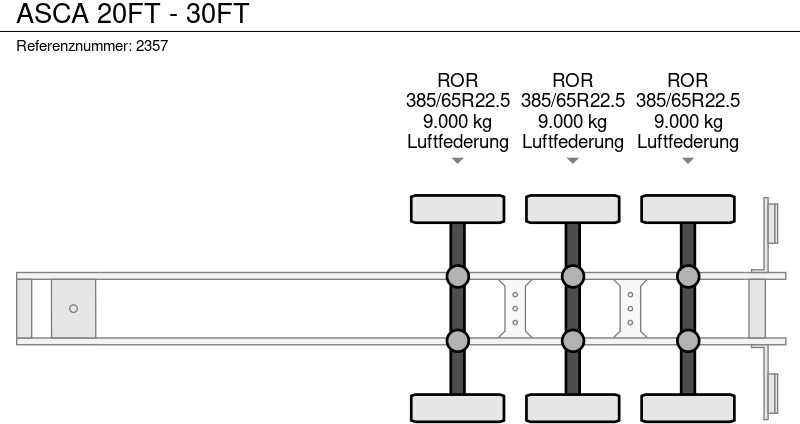 Konteinerveduk/ Tõstukiga poolhaagis ASCA 20FT - 30FT: pilt 14