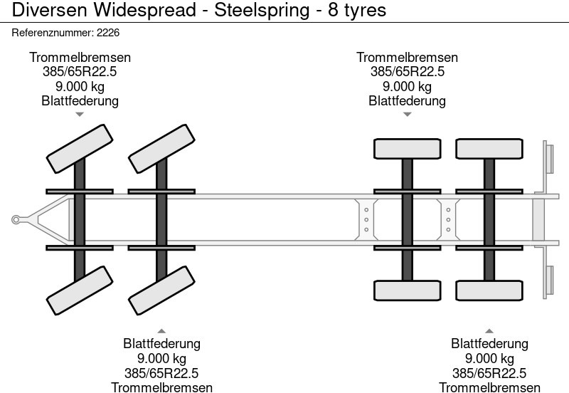 Põllutöö järelhaagis Diversen Widespread - Steelspring - 8 tyres: pilt 15