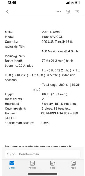 Roomikkraana Kobelco Manitowoc 4100 W Vicon Crawler Crane - 79.25 Meter - 200 Tons: pilt 12