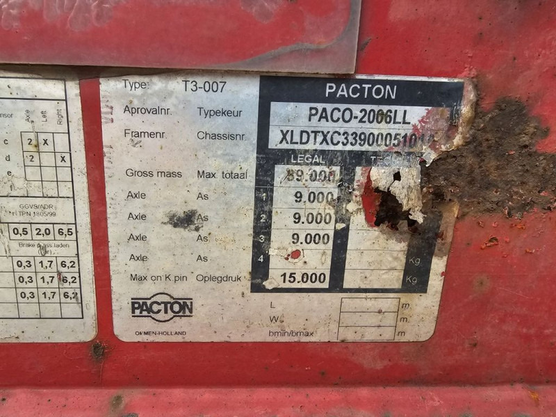 Konteinerveduk/ Tõstukiga poolhaagis Pacton BPW - DRUM - 40FT: pilt 12
