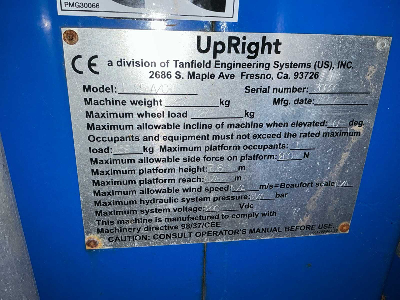 2007 UPRIGHT LL25 A-C AERIAL WORK PLATFORM - Platvorm: pilt 2 2007 UPRIGHT LL25 A-C AERIAL WORK PLATFORM - Platvorm: pilt 2