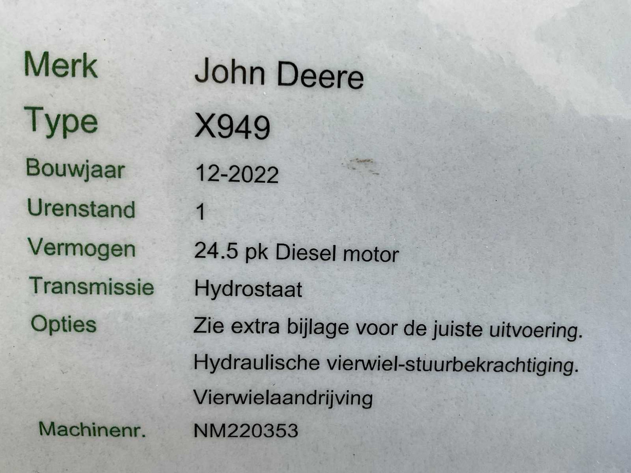 Muruniiduk John Deere X949 4x4 Wheel Steer: pilt 24