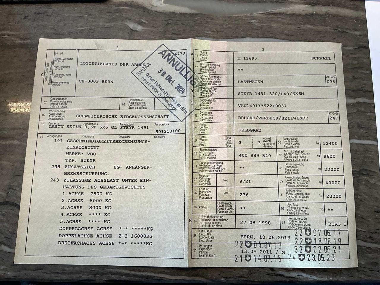 Veoauto STEYR - 1491.320 / P40 / 6X6M - TRUCK - 1998: pilt 19