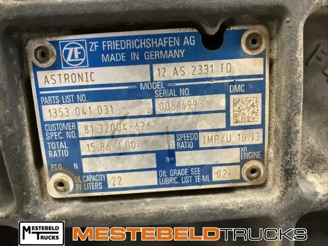 MAN Versnellingsbak 12AS2130TD - Käigukast ja varuosad - Veoauto: pilt 5 MAN Versnellingsbak 12AS2130TD - Käigukast ja varuosad - Veoauto: pilt 5