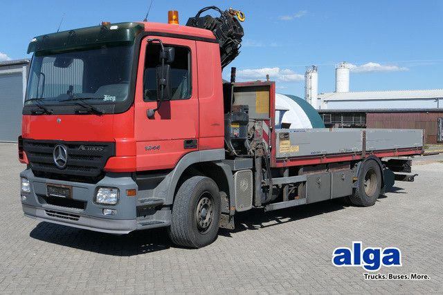 Mercedes-Benz 1844 L Actros 4x2, Hiab 144E-3, Funk, Voll-Luft - Madelveok/ Platvormveok, Kraanaga veoauto: pilt 1 Mercedes-Benz 1844 L Actros 4x2, Hiab 144E-3, Funk, Voll-Luft - Madelveok/ Platvormveok, Kraanaga veoauto: pilt 1