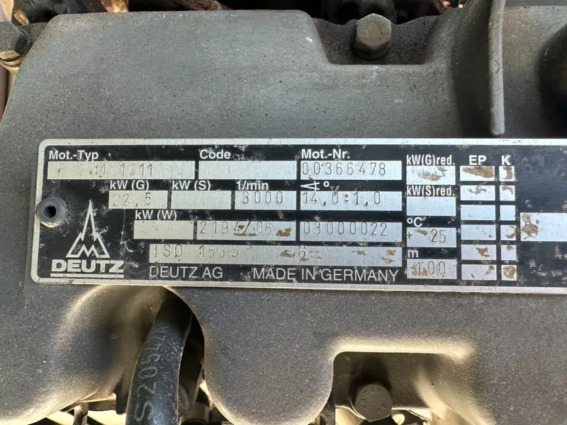 Deutz F2M 1011 Mobiele Diesel Compressor 2.5 m3 / min 22 kW 7 Bar Aanhanger - Õhukompressor: pilt 5 Deutz F2M 1011 Mobiele Diesel Compressor 2.5 m3 / min 22 kW 7 Bar Aanhanger - Õhukompressor: pilt 5