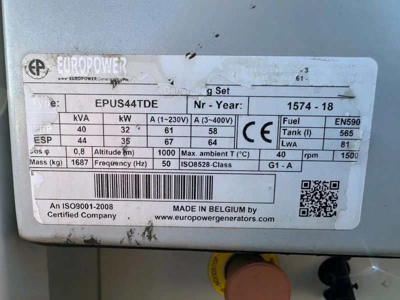 Europower EPUS44TDE Kubota Leroy Somer 44 kVA Supersilent Rental generatorset - Generaatorikomplekt: pilt 5 Europower EPUS44TDE Kubota Leroy Somer 44 kVA Supersilent Rental generatorset - Generaatorikomplekt: pilt 5
