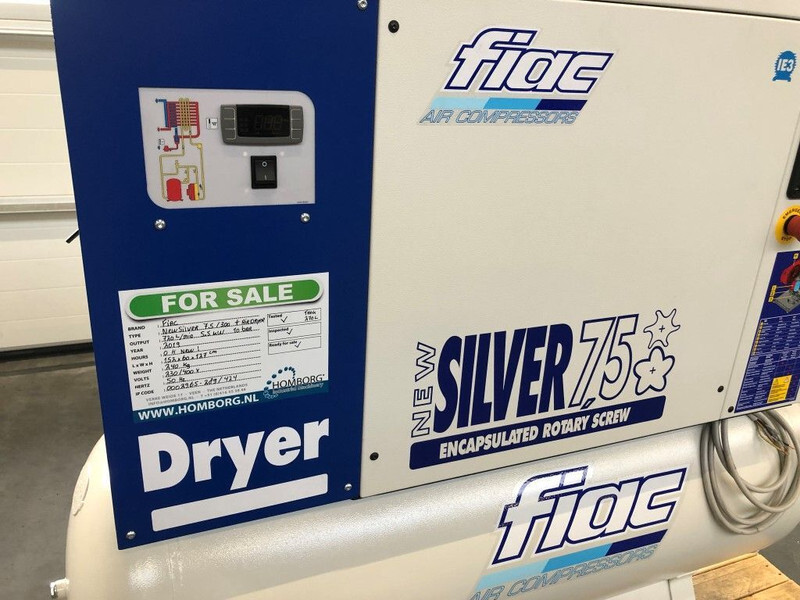 Uus Õhukompressor Fiac New Silver D 7.5 / 300 Silent 5.5 kW 720 L / min 10 bar Elektrische Schroefcompressor met ketel en droger: pilt 7