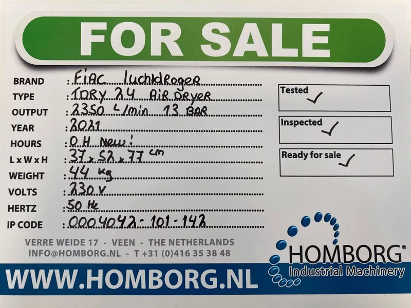 Fiac TDRY 24 luchtdroger 2350 L / min 13 Bar Air Dryer - Õhukompressor: pilt 2 Fiac TDRY 24 luchtdroger 2350 L / min 13 Bar Air Dryer - Õhukompressor: pilt 2