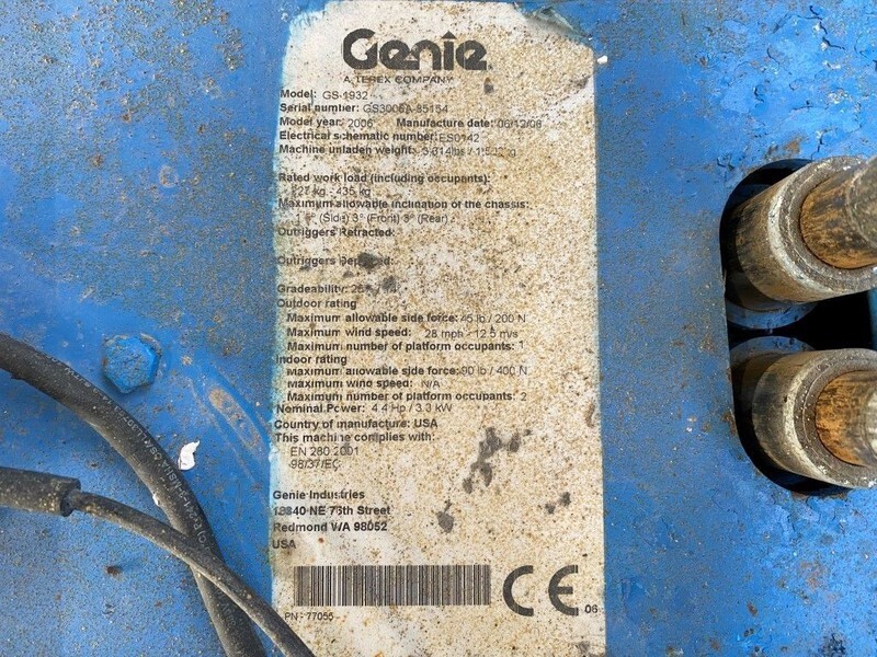 Genie GS 1932 Elektrische Schaarhoogwerker 7.8 meter werkhoogte 304 uur ! - Käärlift: pilt 4 Genie GS 1932 Elektrische Schaarhoogwerker 7.8 meter werkhoogte 304 uur ! - Käärlift: pilt 4