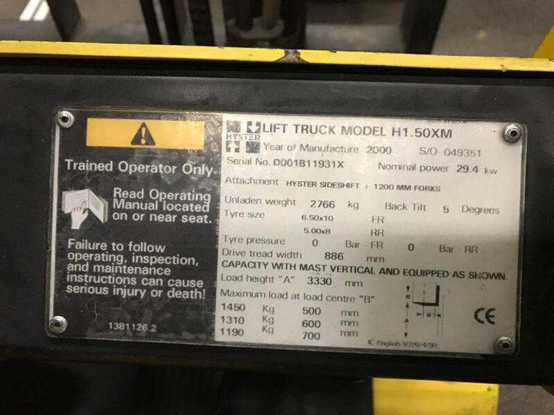 Hyster 1.5 ton Duplex Doorkijkmast Sideshift LPG heftruck - Gaasitõstuk: pilt 2 Hyster 1.5 ton Duplex Doorkijkmast Sideshift LPG heftruck - Gaasitõstuk: pilt 2