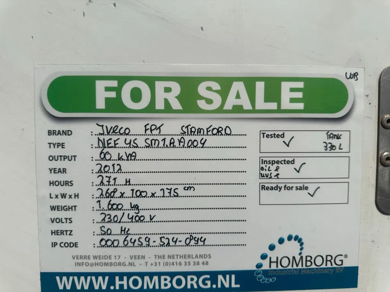 Generaatorikomplekt Iveco FPT NEF45 SM1A.A004 Stamford 60 kVA Silent Rental generatorset: pilt 18