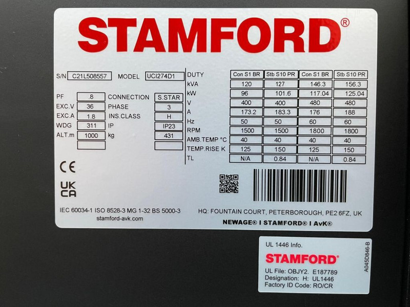 Uus Generaatorikomplekt Iveco NEF 45 TM3 Stamford 125 kVA generatorset New !: pilt 12