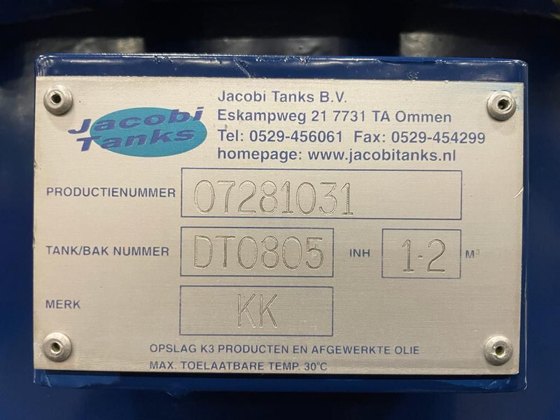 Jacobi Dieseltank 1200 Liter Jacobi Kiwa - Säilitusmahuti: pilt 4 Jacobi Dieseltank 1200 Liter Jacobi Kiwa - Säilitusmahuti: pilt 4