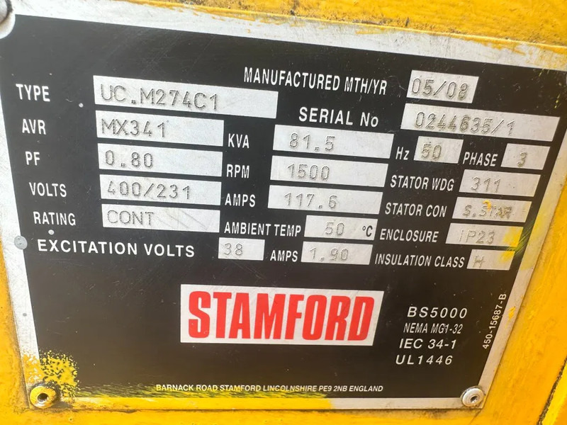 John Deere 4045 HFU 72 Stamford 81.5 kVA Marine Generatorset - Generaatorikomplekt: pilt 5 John Deere 4045 HFU 72 Stamford 81.5 kVA Marine Generatorset - Generaatorikomplekt: pilt 5