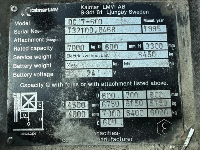 Kalmar DC 7-600 Perkins Diesel 7 ton Heftruck Roterende Stenenklem Layer Picker - Diiseltõstuk: pilt 4 Kalmar DC 7-600 Perkins Diesel 7 ton Heftruck Roterende Stenenklem Layer Picker - Diiseltõstuk: pilt 4