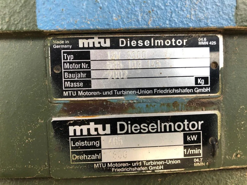 MTU 12V 2000 633 PK 12V 2000 633 PK Diesel Engine - Mootor: pilt 3 MTU 12V 2000 633 PK 12V 2000 633 PK Diesel Engine - Mootor: pilt 3