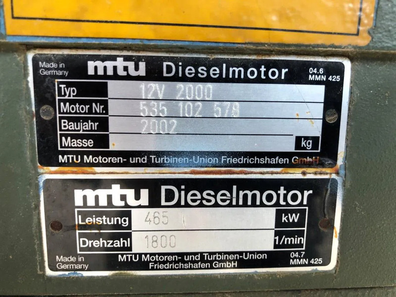 MTU 12V 2000 633 PK 12V 2000 633 PK Diesel Engine - Mootor: pilt 3 MTU 12V 2000 633 PK 12V 2000 633 PK Diesel Engine - Mootor: pilt 3