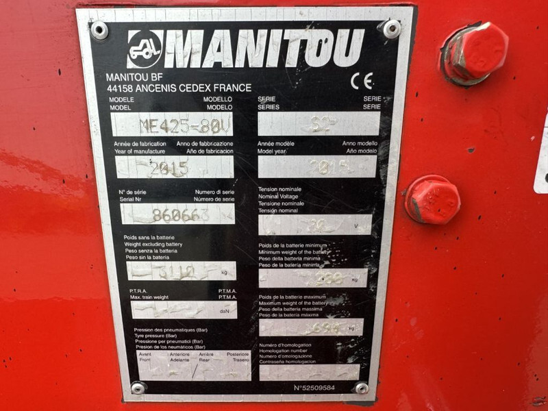 Manitou ME425-80V 2.5 ton Triplex Freelift Sideshift Elektra Heftruck - Elektritõstuk: pilt 3 Manitou ME425-80V 2.5 ton Triplex Freelift Sideshift Elektra Heftruck - Elektritõstuk: pilt 3