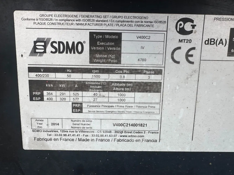 SDMO V400C2 Volvo Penta 440 kVA Silent generatorset - Generaatorikomplekt: pilt 3 SDMO V400C2 Volvo Penta 440 kVA Silent generatorset - Generaatorikomplekt: pilt 3