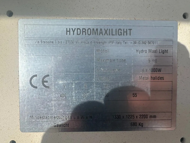 Towerlight Hydromaxilight 8 meter 4 x 1000 Watt Licht Tower Lichtmast LED - Valgustorn: pilt 3 Towerlight Hydromaxilight 8 meter 4 x 1000 Watt Licht Tower Lichtmast LED - Valgustorn: pilt 3