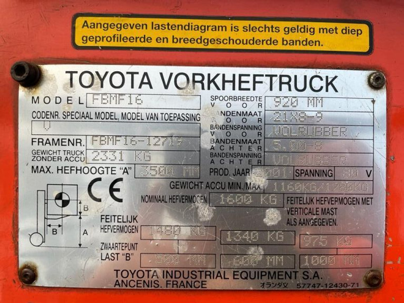 Toyota 1.6 ton FBMF16 Duplex Sideshift Elektra Heftruck - Elektritõstuk: pilt 4 Toyota 1.6 ton FBMF16 Duplex Sideshift Elektra Heftruck - Elektritõstuk: pilt 4