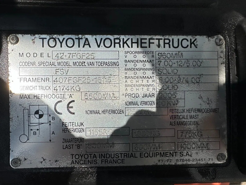Toyota 2.5 ton Triplex Freelift Sideshift LPG Heftruck - Gaasitõstuk: pilt 4 Toyota 2.5 ton Triplex Freelift Sideshift LPG Heftruck - Gaasitõstuk: pilt 4