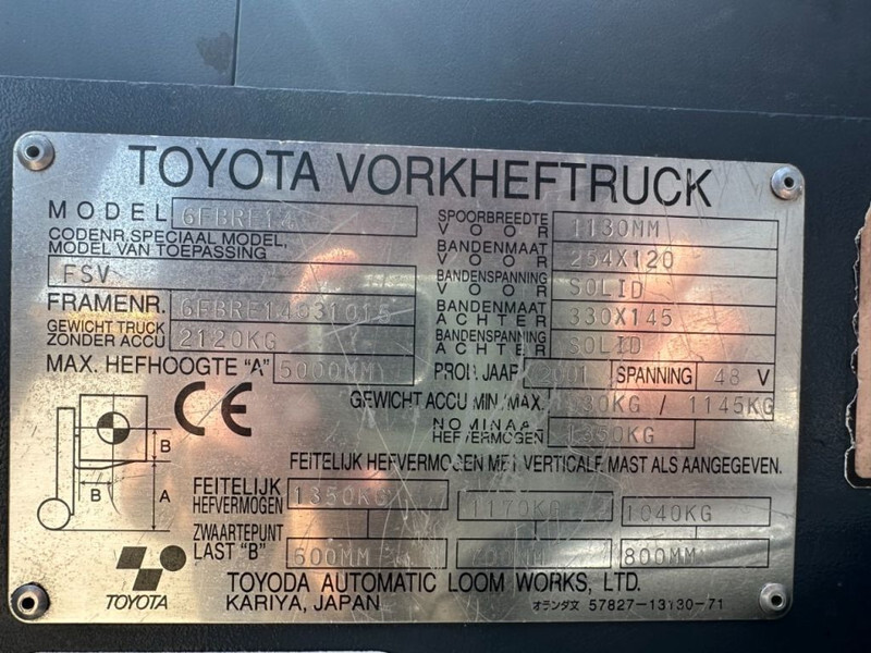Toyota 6FBRE14 Triplex 1.4 ton Triplex Elektra Reachtruck - Lükandmastiga tõstuk: pilt 4 Toyota 6FBRE14 Triplex 1.4 ton Triplex Elektra Reachtruck - Lükandmastiga tõstuk: pilt 4