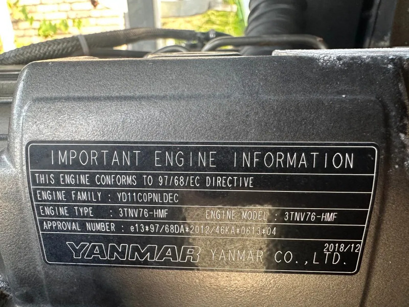Yanmar 3TNV76-HMF 20 kW / 27 PK Diesel Motor 2020 - Mootor - Materjali käitlemise seade: pilt 3 Yanmar 3TNV76-HMF 20 kW / 27 PK Diesel Motor 2020 - Mootor - Materjali käitlemise seade: pilt 3