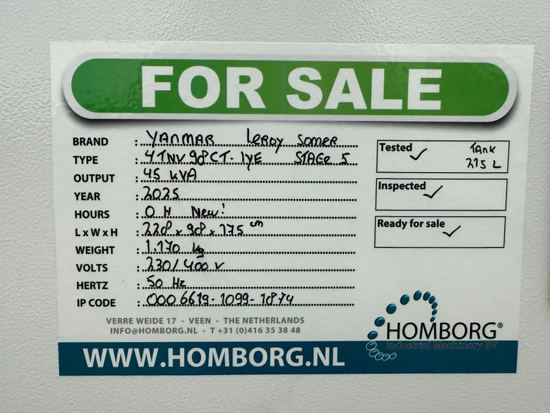 Uus Generaatorikomplekt Yanmar Stage 5 Yanmar 45 kVA Silent Rental generatorset: pilt 20