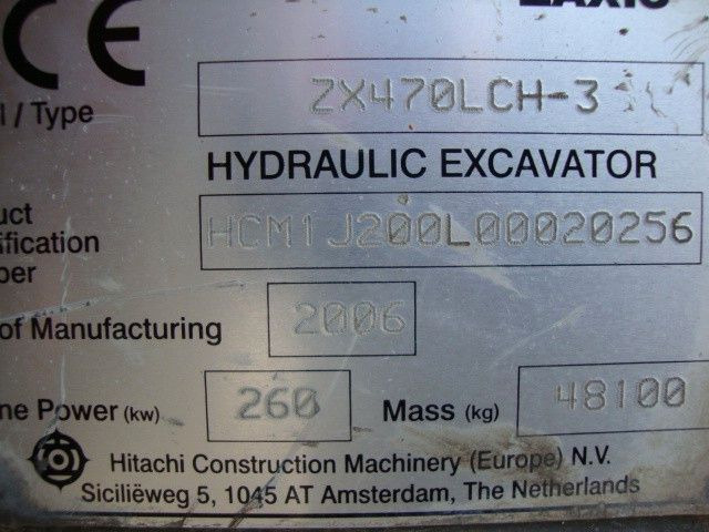 Lintekskavaator Hitachi ZX 470 LCH-3 Kettenbagger 48to  LW70% gut OQ80: pilt 10