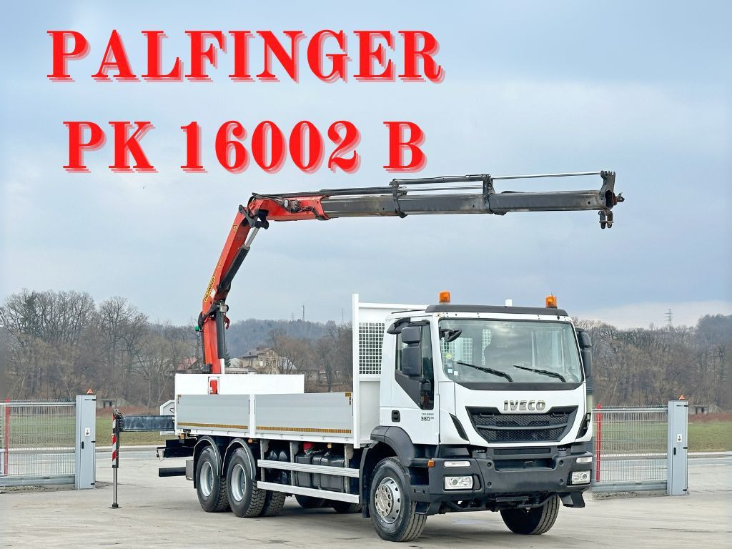 Iveco TRAKKER 360 * PRITSCHE 6,80* PK 16002 B+FUNK*6x4 - Kraanaga veoauto, Madelveok/ Platvormveok: pilt 1 Iveco TRAKKER 360 * PRITSCHE 6,80* PK 16002 B+FUNK*6x4 - Kraanaga veoauto, Madelveok/ Platvormveok: pilt 1