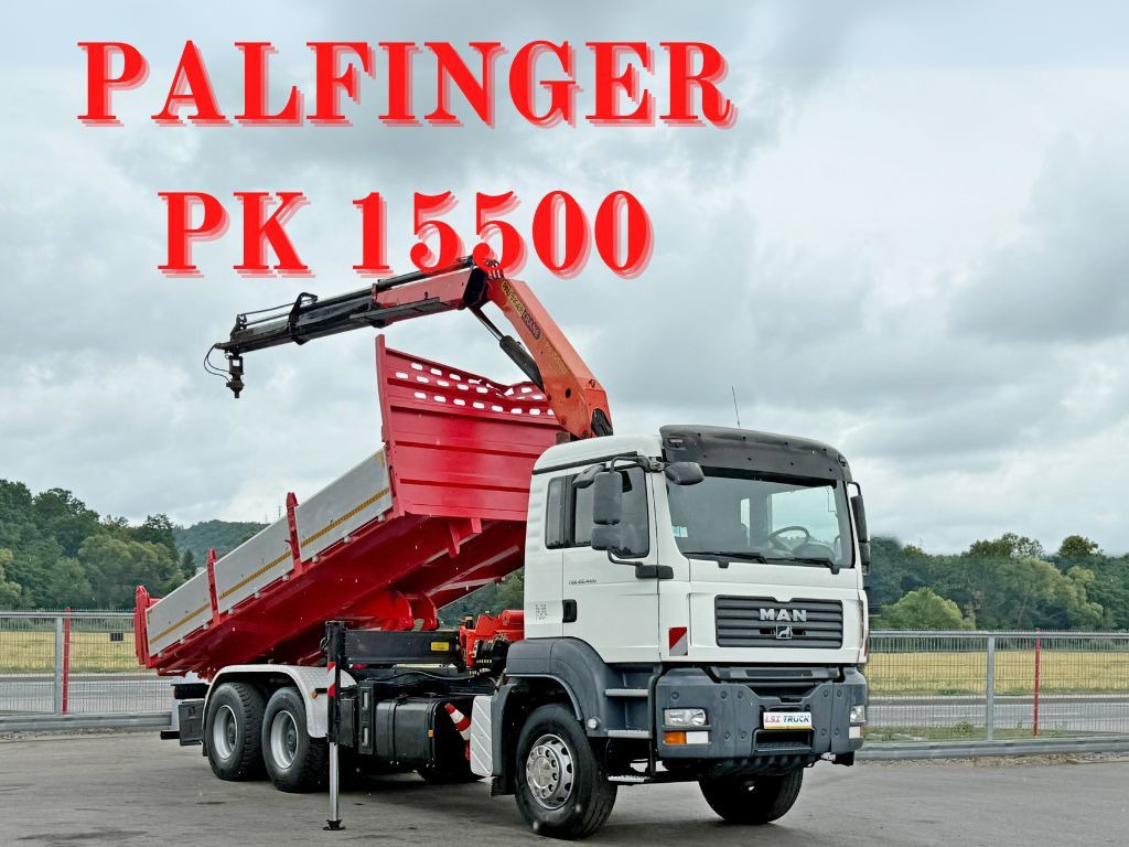 MAN TGA 26.400 * KIPPER 6,00m + PK 15500 * 6x4 * TOP - Kallurauto, Kraanaga veoauto: pilt 1 MAN TGA 26.400 * KIPPER 6,00m + PK 15500 * 6x4 * TOP - Kallurauto, Kraanaga veoauto: pilt 1